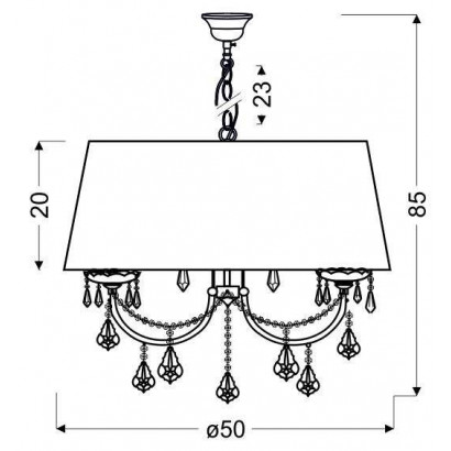 Lampa sufitowa wisząca amarant 3 Malva 31-21335