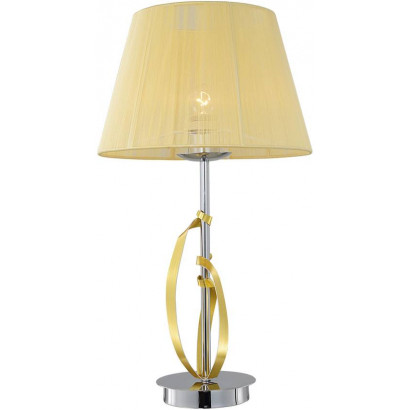 Lampa stołowa gabinetowa chrom / złoty abażur 60W Diva Candellux 41-55071