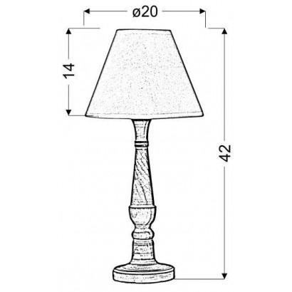 Lampka stołowa gabinetowa biała 42cm 40W E14 Folclore 41-80724