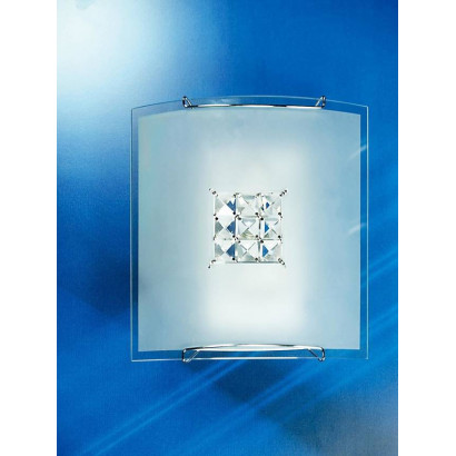 Lampa sufitowa Candellux 10-74648 Cristal plafon 1X40W E27 biały 2150/1 kwadrat
