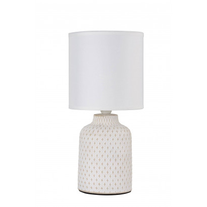 Lampa stołowa biała ceramika nocna Iner Candellux 41-79848