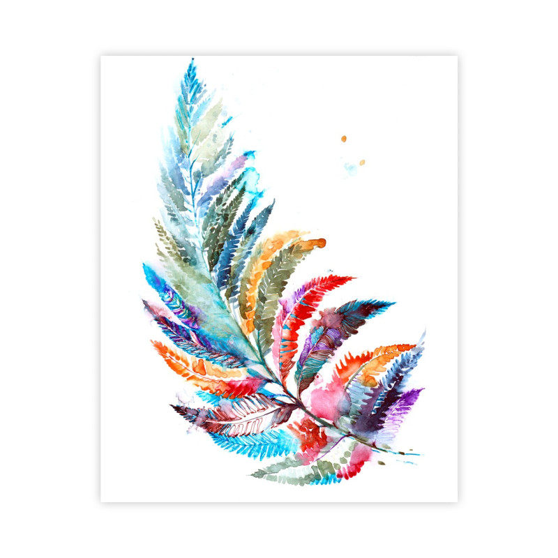 Plakat Kolorowy liść paproci : Rozmiar - 40x50 cm
