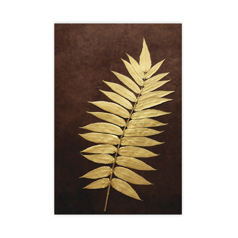 Złoty liść paproci plakat : Rozmiar - 60x90 cm