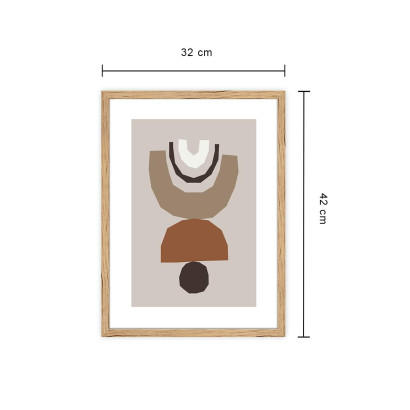 Obraz beżowy abstrakcja 32x42 cm : Rozmiar - 32x42 cm